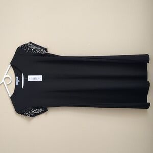 NWT Annalee + Hope XS Black Stretchy Dress with Blingy Sleeves